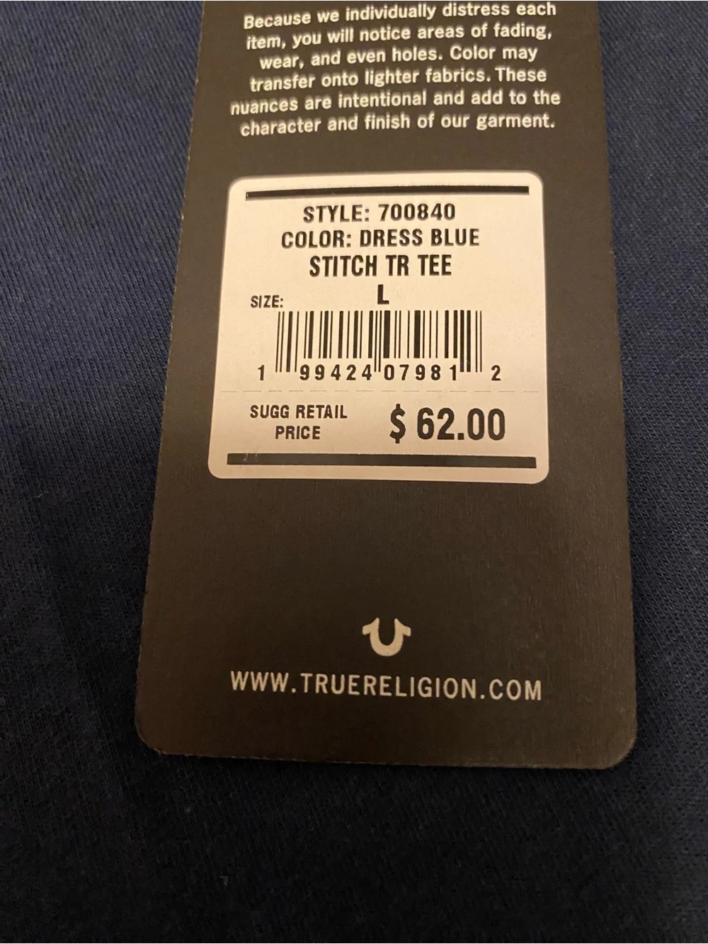 True Religion T-Shirt Size Large Men’s NWT